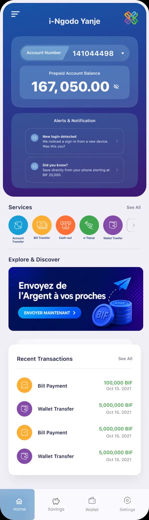 i-Ngodo app account dashboard