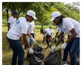 BCB staff volunteering at an environmental clean-up