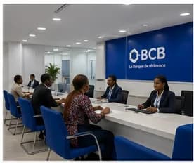 BCB staff assisting clients in a branch